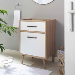 Maverick Oak/White 24" Bathroom Vanity Cabinet Sink Basin Not Included - Ornate Home