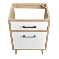 Maverick Oak/White 24" Bathroom Vanity Cabinet Sink Basin Not Included - Ornate Home