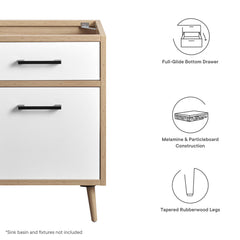 Maverick Oak/White 24" Bathroom Vanity Cabinet Sink Basin Not Included - Ornate Home