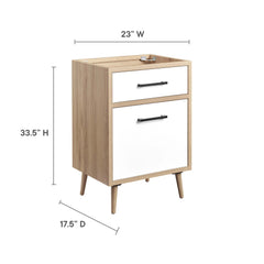 Maverick Oak/White 24" Bathroom Vanity Cabinet Sink Basin Not Included - Ornate Home