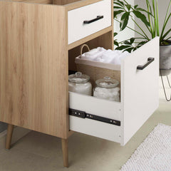 Maverick Oak/White 24" Bathroom Vanity Cabinet Sink Basin Not Included - Ornate Home