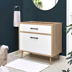 Maverick Oak/White 36" Bathroom Vanity Cabinet Sink Basin Not Included - Ornate Home