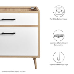 Maverick Oak/White 36" Bathroom Vanity Cabinet Sink Basin Not Included - Ornate Home