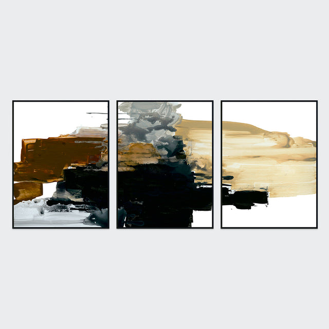 Maverick Painting Triptych Black by Buddy Whitlock - Ornate Home