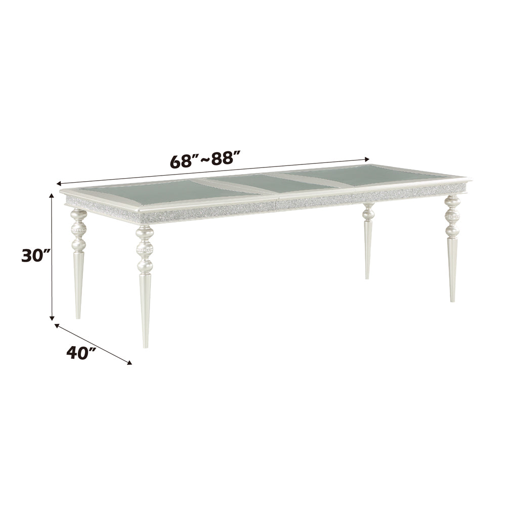 Maverick Platinum Dining Table w/ 20" Leaf - Ornate Home