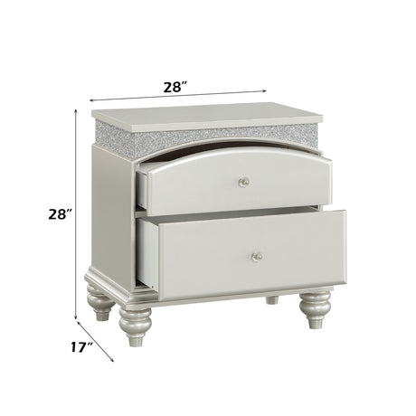 Maverick Platinum Nightstand - Ornate Home