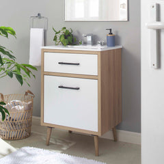 Maverick White/Oak 24" Bathroom Vanity - Ornate Home