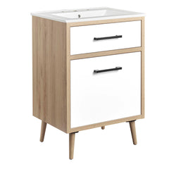 Maverick White/Oak 24" Bathroom Vanity - Ornate Home