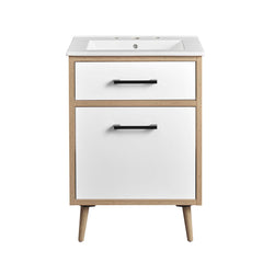 Maverick White/Oak 24" Bathroom Vanity - Ornate Home