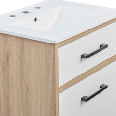 Maverick White/Oak 24" Bathroom Vanity - Ornate Home