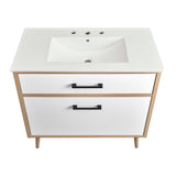 Maverick White/Oak 36" Bathroom Vanity - Ornate Home