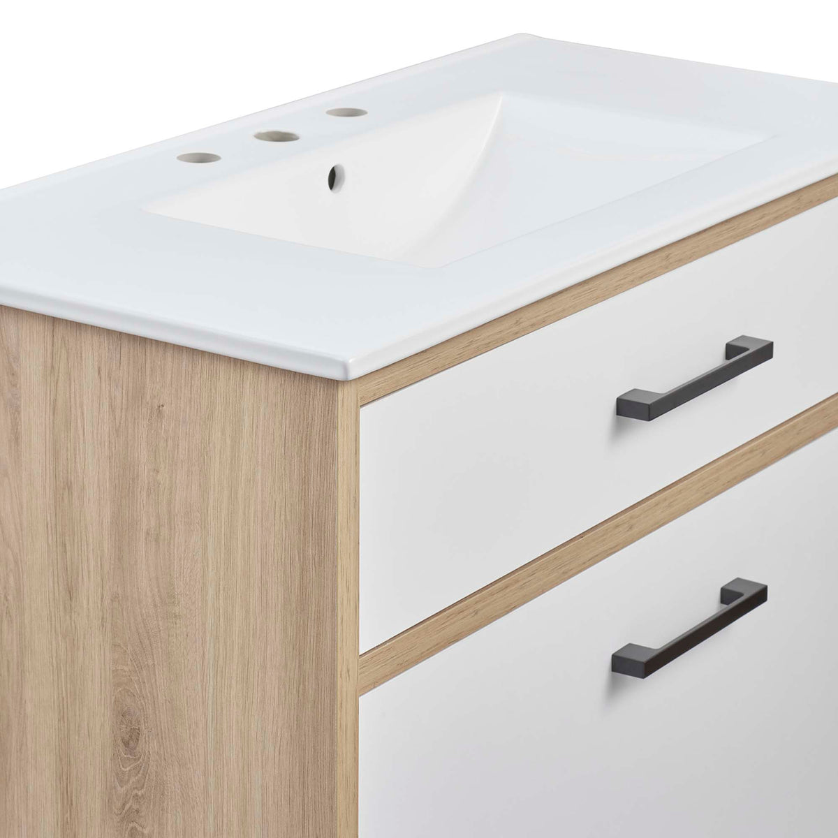 Maverick White/Oak 36" Bathroom Vanity - Ornate Home
