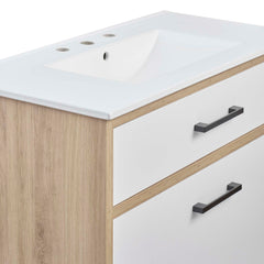 Maverick White/Oak 36" Bathroom Vanity - Ornate Home