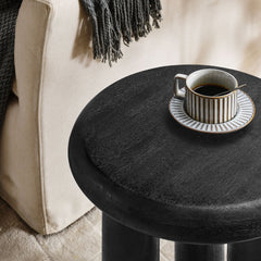 Mavina Black Mango Wood Side Table - Ornate Home