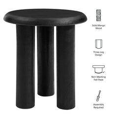 Mavina Black Mango Wood Side Table - Ornate Home