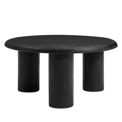 Mavina Black Round Mango Wood Coffee Table - Ornate Home