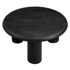 Mavina Black Round Mango Wood Coffee Table - Ornate Home
