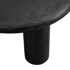 Mavina Black Round Mango Wood Coffee Table - Ornate Home