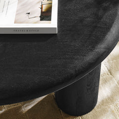 Mavina Black Round Mango Wood Coffee Table - Ornate Home