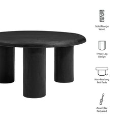 Mavina Black Round Mango Wood Coffee Table - Ornate Home