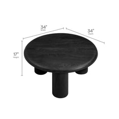 Mavina Black Round Mango Wood Coffee Table - Ornate Home