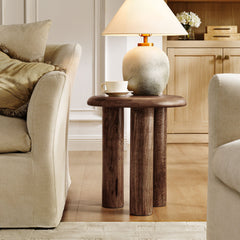Mavina Walnut Mango Wood Side Table - Ornate Home