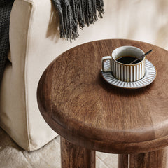 Mavina Walnut Mango Wood Side Table - Ornate Home