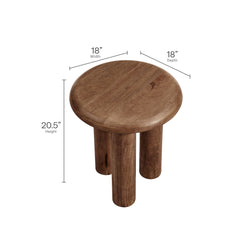 Mavina Walnut Mango Wood Side Table - Ornate Home