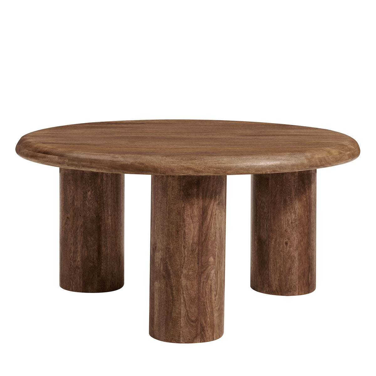 Mavina Walnut Round Mango Wood Coffee Table - Ornate Home