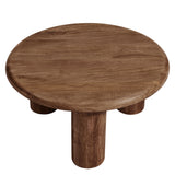 Mavina Walnut Round Mango Wood Coffee Table - Ornate Home