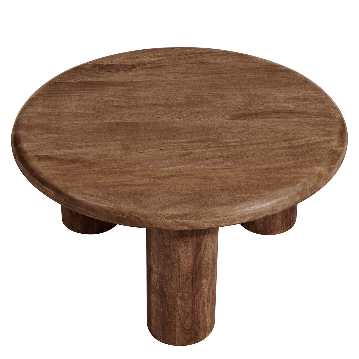 Mavina Walnut Round Mango Wood Coffee Table - Ornate Home