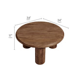 Mavina Walnut Round Mango Wood Coffee Table - Ornate Home