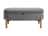 Mavis Gray Lift Top Storage Bench - Ornate Home