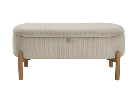 Mavis Taupe Lift Top Storage Bench - Ornate Home