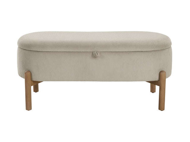 Mavis Taupe Lift Top Storage Bench - Ornate Home