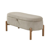Mavis Taupe Lift Top Storage Bench - Ornate Home
