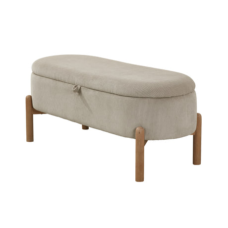 Mavis Taupe Lift Top Storage Bench - Ornate Home