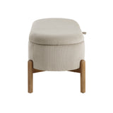 Mavis Taupe Lift Top Storage Bench - Ornate Home