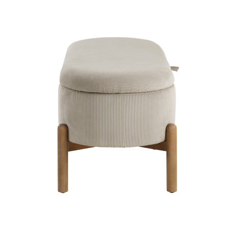 Mavis Taupe Lift Top Storage Bench - Ornate Home