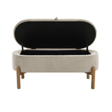 Mavis Taupe Lift Top Storage Bench - Ornate Home