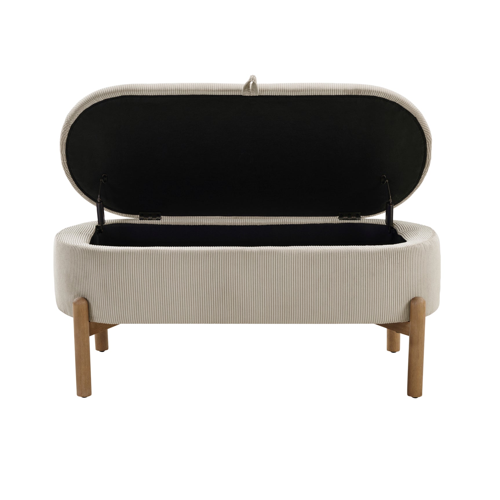 Mavis Taupe Lift Top Storage Bench - Ornate Home