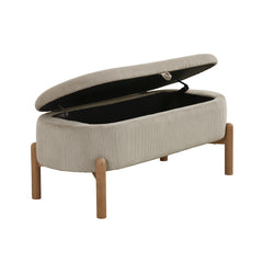 Mavis Taupe Lift Top Storage Bench - Ornate Home