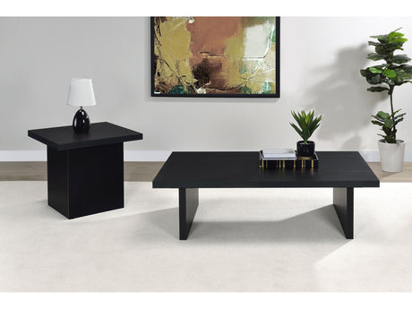 Max Black 2-piece Rectangular Coffee and End Table Set - Ornate Home