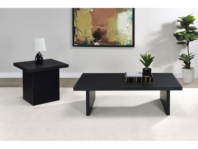Max Black 2-piece Rectangular Coffee and End Table Set - Ornate Home
