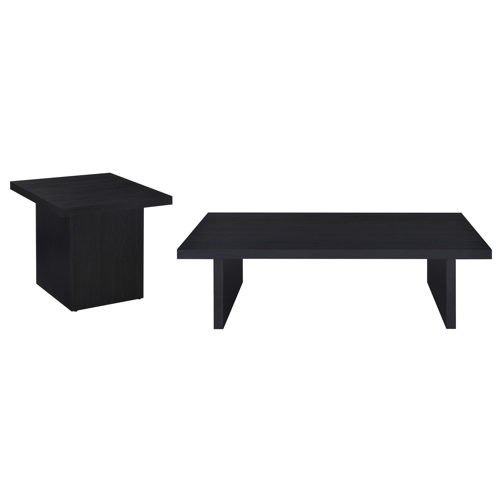 Max Black 2-piece Rectangular Coffee and End Table Set - Ornate Home