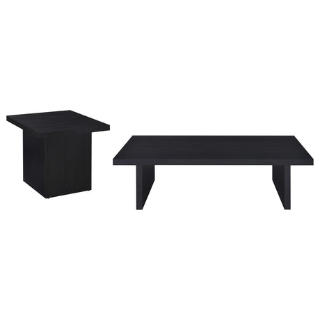 Max Black 2-piece Rectangular Coffee and End Table Set - Ornate Home