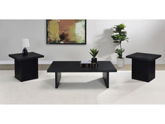 Max Black 3-piece Rectangular Coffee and End Table Set - Ornate Home