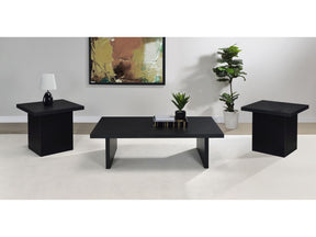 Max Black 3-piece Rectangular Coffee and End Table Set - Ornate Home