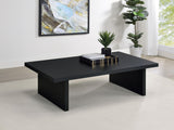 Max Black Rectangular Engineered Laminate Coffee Table - Ornate Home