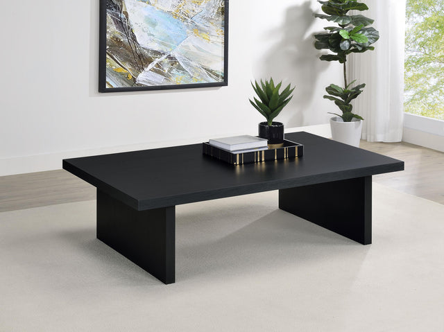 Max Black Rectangular Engineered Laminate Coffee Table - Ornate Home